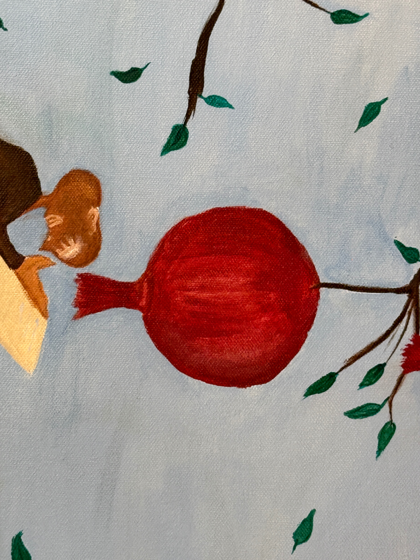 Under the Pomegranate Tree in the Breeze — detail 1