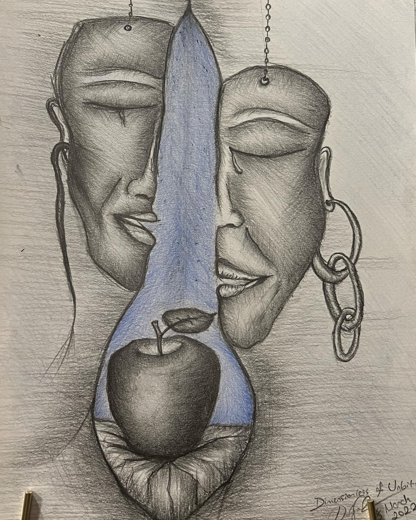 Dimensionless of Unbitten, 2020 — charcoal on paper, 28 × 35.5 cm (11 × 14 in) — painting by Deniz Saypınar